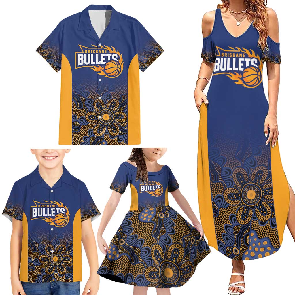 Basketball Custom Brisbane Family Matching Summer Maxi Dress and Hawaiian Shirt Simple Australian Dot Art - Aussie Hoodie