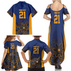 Basketball Custom Brisbane Family Matching Summer Maxi Dress and Hawaiian Shirt Simple Australian Dot Art - Aussie Hoodie