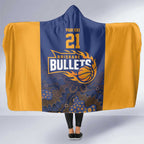 Basketball Custom Brisbane Hooded Blanket Simple Australian Dot Art - Aussie Hoodie