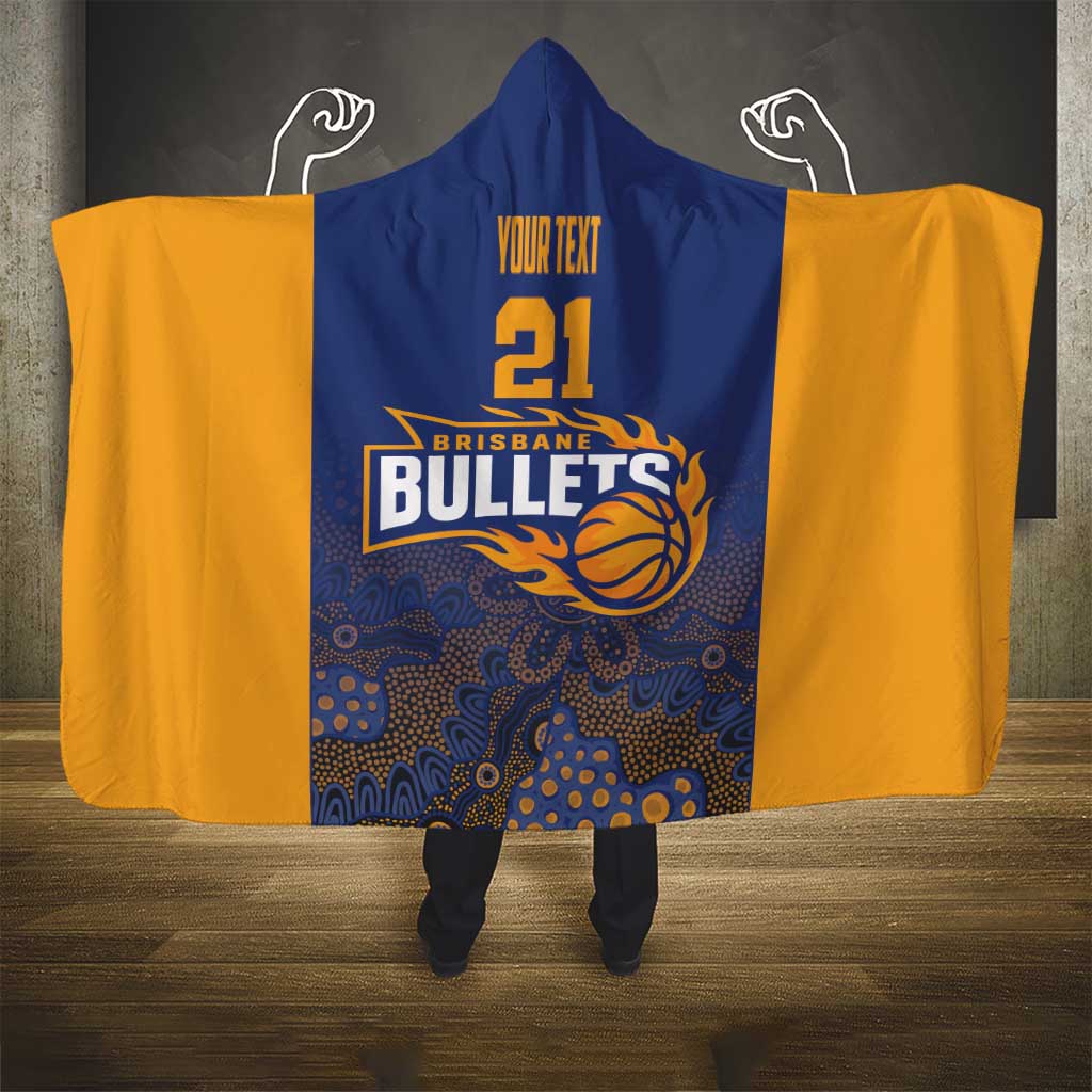 Basketball Custom Brisbane Hooded Blanket Simple Australian Dot Art - Aussie Hoodie