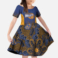 Basketball Custom Brisbane Kid Short Sleeve Dress Simple Australian Dot Art - Aussie Hoodie