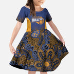 Basketball Custom Brisbane Kid Short Sleeve Dress Simple Australian Dot Art - Aussie Hoodie