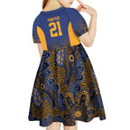 Basketball Custom Brisbane Kid Short Sleeve Dress Simple Australian Dot Art - Aussie Hoodie