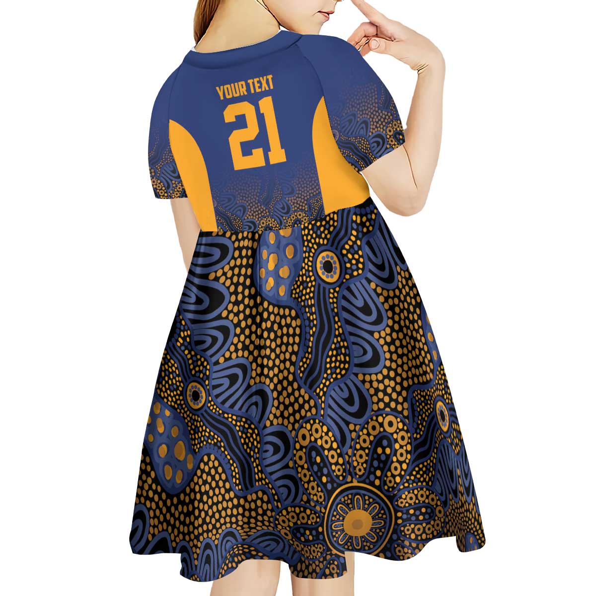 Basketball Custom Brisbane Kid Short Sleeve Dress Simple Australian Dot Art - Aussie Hoodie