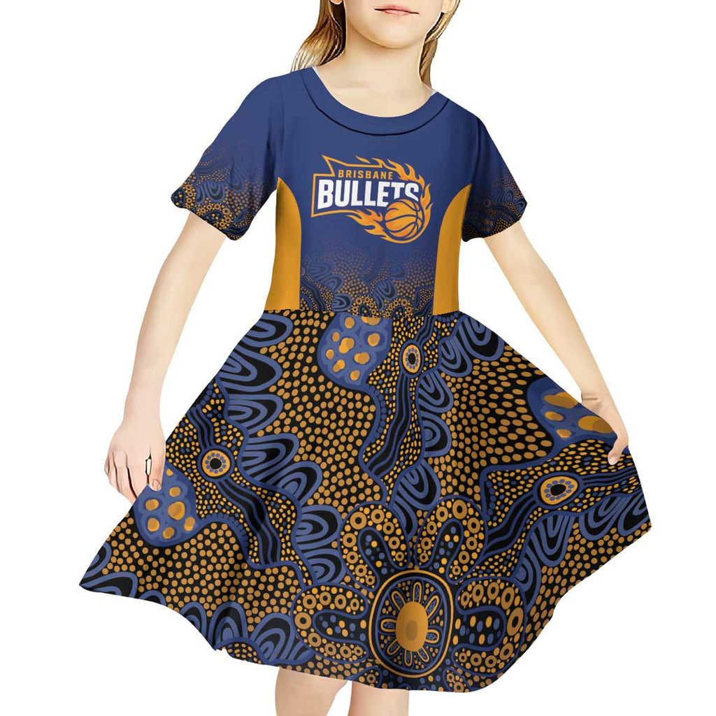 Basketball Custom Brisbane Kid Short Sleeve Dress Simple Australian Dot Art - Aussie Hoodie