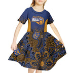 Basketball Custom Brisbane Kid Short Sleeve Dress Simple Australian Dot Art - Aussie Hoodie