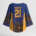 Basketball Custom Brisbane Kimono Sleeve Blouse Simple Australian Dot Art - Aussie Hoodie