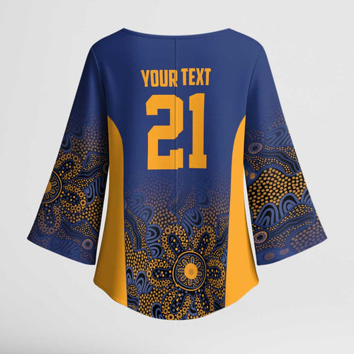 Basketball Custom Brisbane Kimono Sleeve Blouse Simple Australian Dot Art - Aussie Hoodie