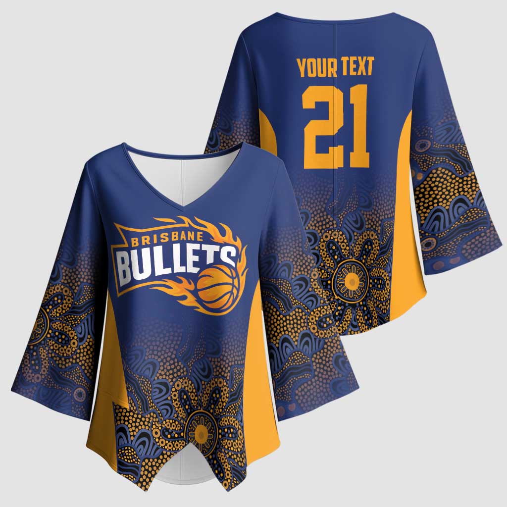 Basketball Custom Brisbane Kimono Sleeve Blouse Simple Australian Dot Art - Aussie Hoodie