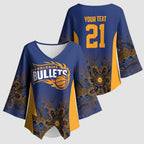 Basketball Custom Brisbane Kimono Sleeve Blouse Simple Australian Dot Art - Aussie Hoodie
