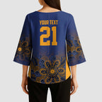 Basketball Custom Brisbane Kimono Sleeve Blouse Simple Australian Dot Art - Aussie Hoodie