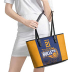 Basketball Custom Brisbane Leather Tote Bag Simple Australian Dot Art - Aussie Hoodie
