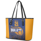 Basketball Custom Brisbane Leather Tote Bag Simple Australian Dot Art - Aussie Hoodie