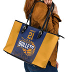 Basketball Custom Brisbane Leather Tote Bag Simple Australian Dot Art - Aussie Hoodie