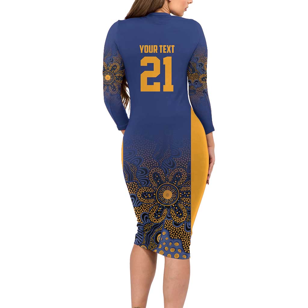 Basketball Custom Brisbane Long Sleeve Bodycon Dress Simple Australian Dot Art - Aussie Hoodie