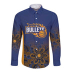Basketball Custom Brisbane Long Sleeve Button Shirt Simple Australian Dot Art - Aussie Hoodie