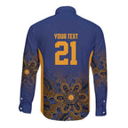 Basketball Custom Brisbane Long Sleeve Button Shirt Simple Australian Dot Art - Aussie Hoodie