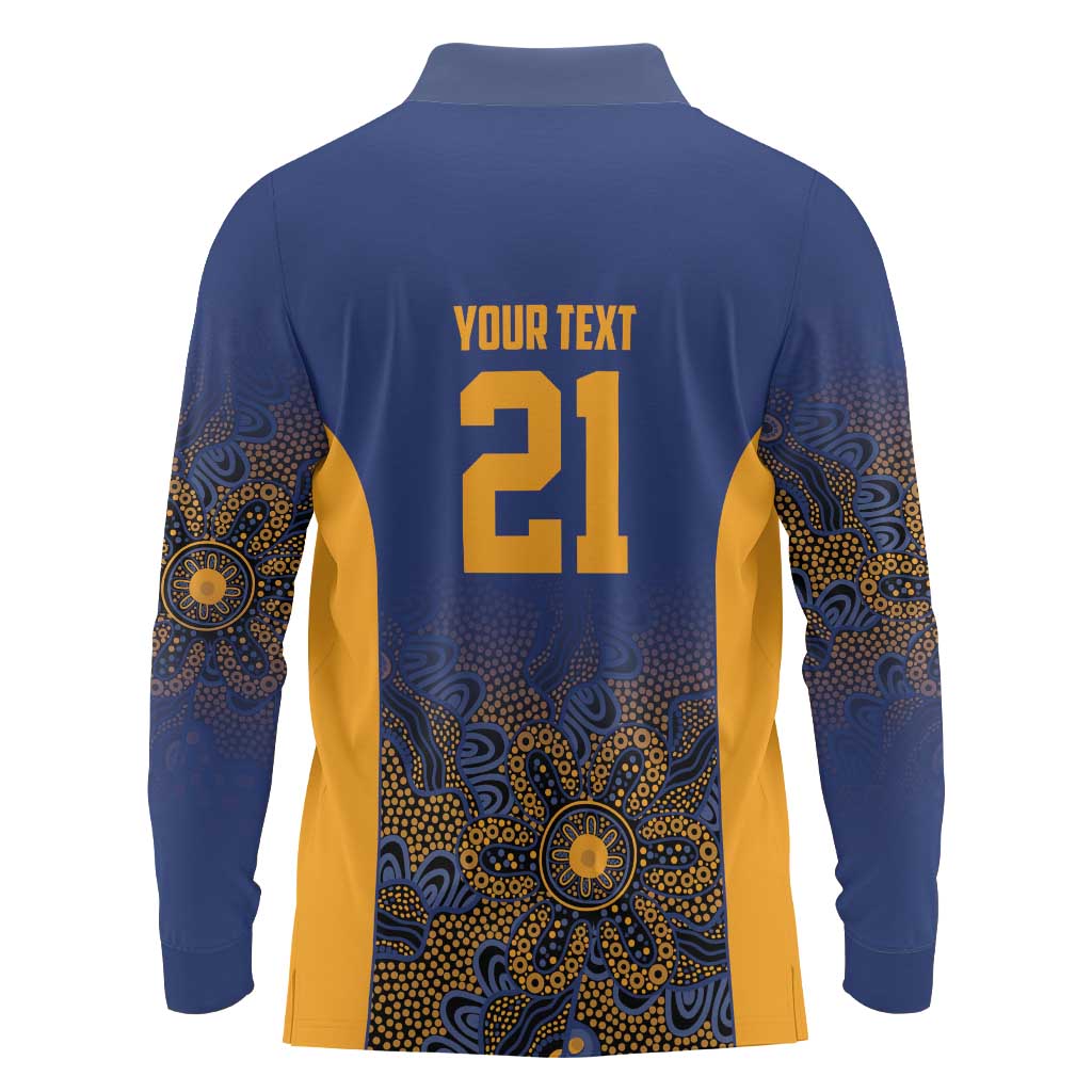 Basketball Custom Brisbane Long Sleeve Polo Shirt Simple Australian Dot Art - Aussie Hoodie