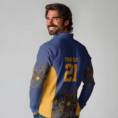 Basketball Custom Brisbane Long Sleeve Polo Shirt Simple Australian Dot Art - Aussie Hoodie
