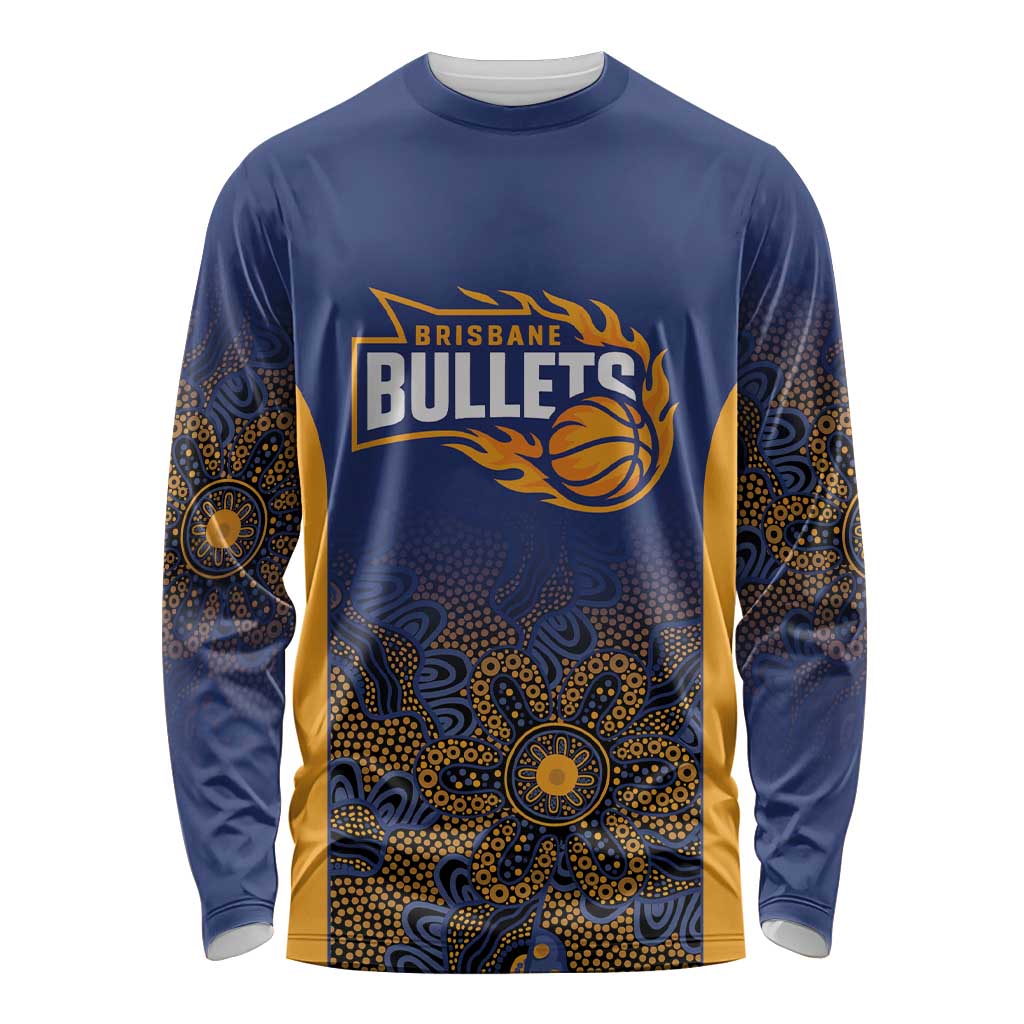 Basketball Custom Brisbane Long Sleeve Shirt Simple Australian Dot Art - Aussie Hoodie