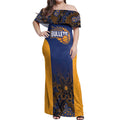 Basketball Custom Brisbane Off Shoulder Maxi Dress Simple Australian Dot Art - Aussie Hoodie