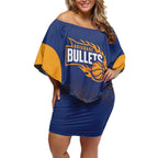 Basketball Custom Brisbane Off Shoulder Short Dress Simple Australian Dot Art - Aussie Hoodie