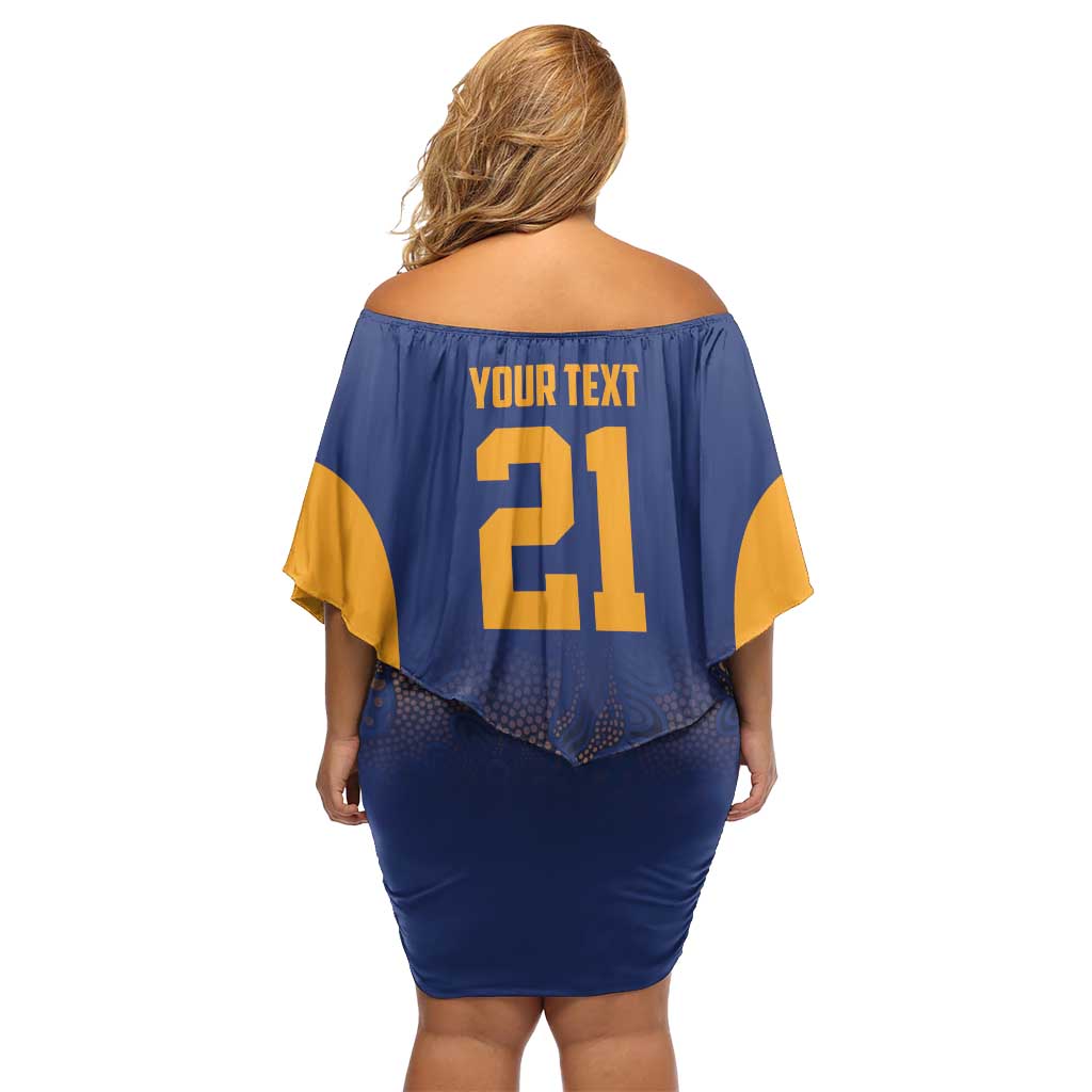 Basketball Custom Brisbane Off Shoulder Short Dress Simple Australian Dot Art - Aussie Hoodie