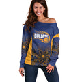 Basketball Custom Brisbane Off Shoulder Sweater Simple Australian Dot Art - Aussie Hoodie