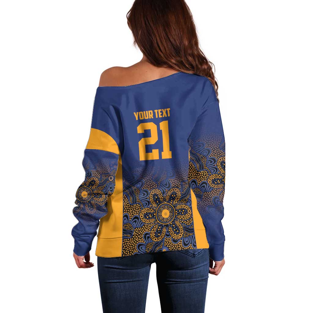 Basketball Custom Brisbane Off Shoulder Sweater Simple Australian Dot Art - Aussie Hoodie
