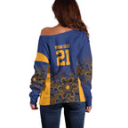 Basketball Custom Brisbane Off Shoulder Sweater Simple Australian Dot Art - Aussie Hoodie