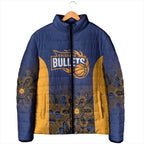 Basketball Custom Brisbane Padded Jacket Simple Australian Dot Art - Aussie Hoodie
