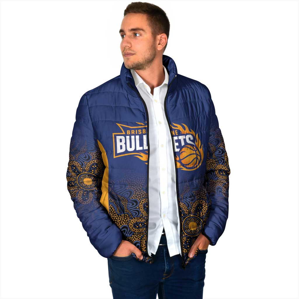 Basketball Custom Brisbane Padded Jacket Simple Australian Dot Art - Aussie Hoodie