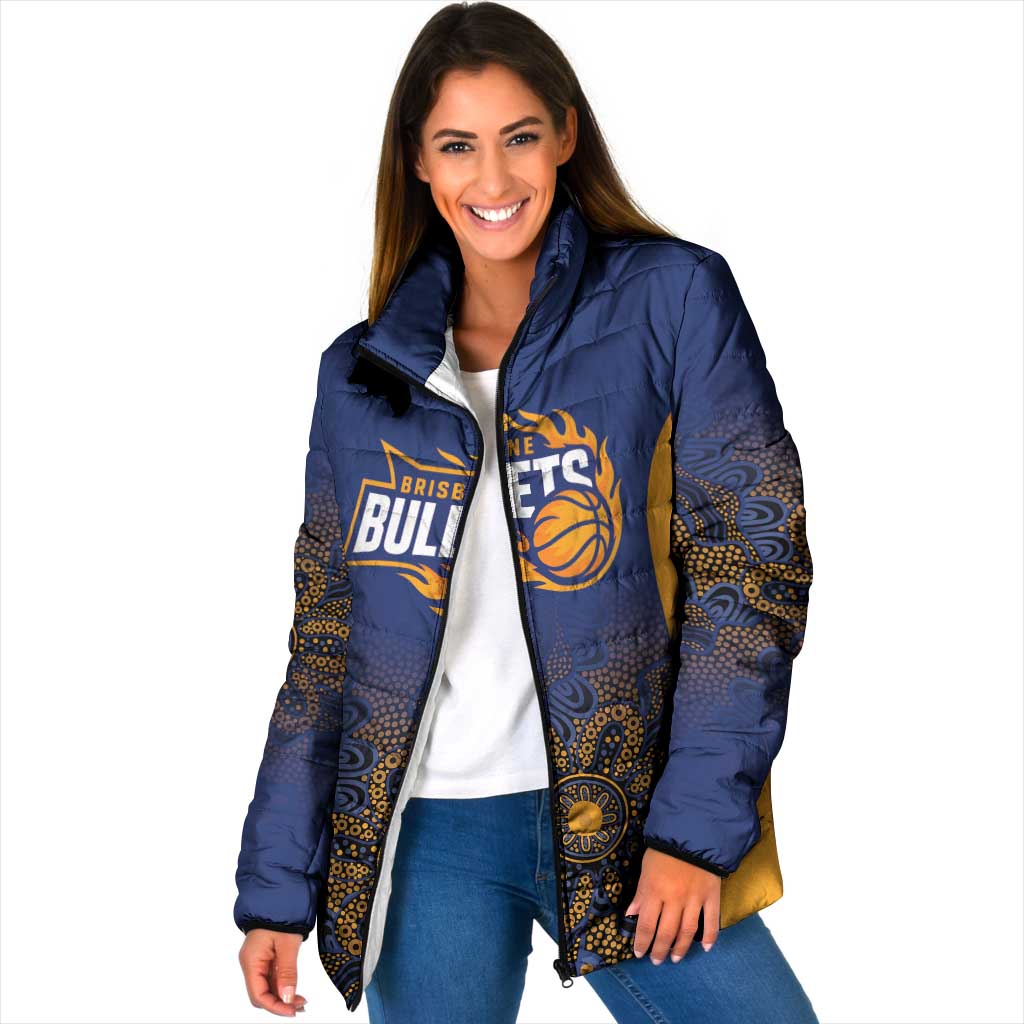 Basketball Custom Brisbane Padded Jacket Simple Australian Dot Art - Aussie Hoodie