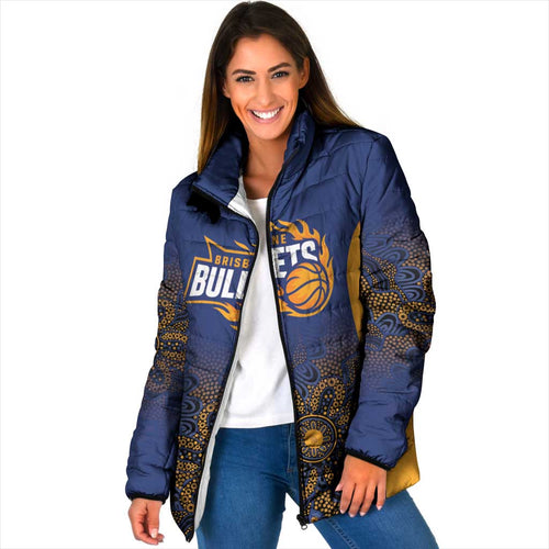 Basketball Custom Brisbane Padded Jacket Simple Australian Dot Art - Aussie Hoodie
