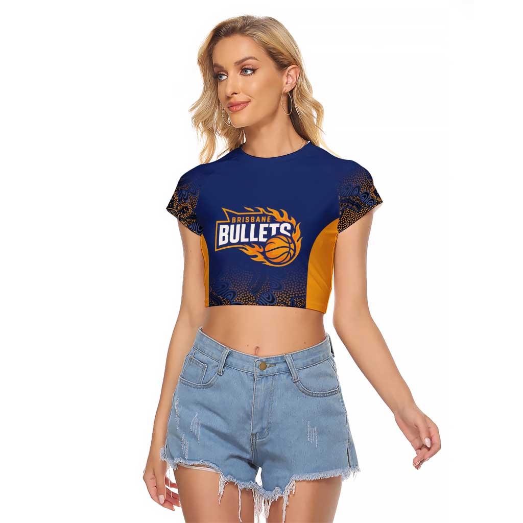 Basketball Custom Brisbane Raglan Cropped T Shirt Simple Australian Dot Art - Aussie Hoodie