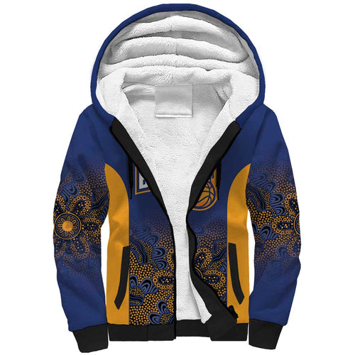 Basketball Custom Brisbane Sherpa Hoodie Simple Australian Dot Art - Aussie Hoodie