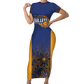 Basketball Custom Brisbane Short Sleeve Bodycon Dress Simple Australian Dot Art - Aussie Hoodie