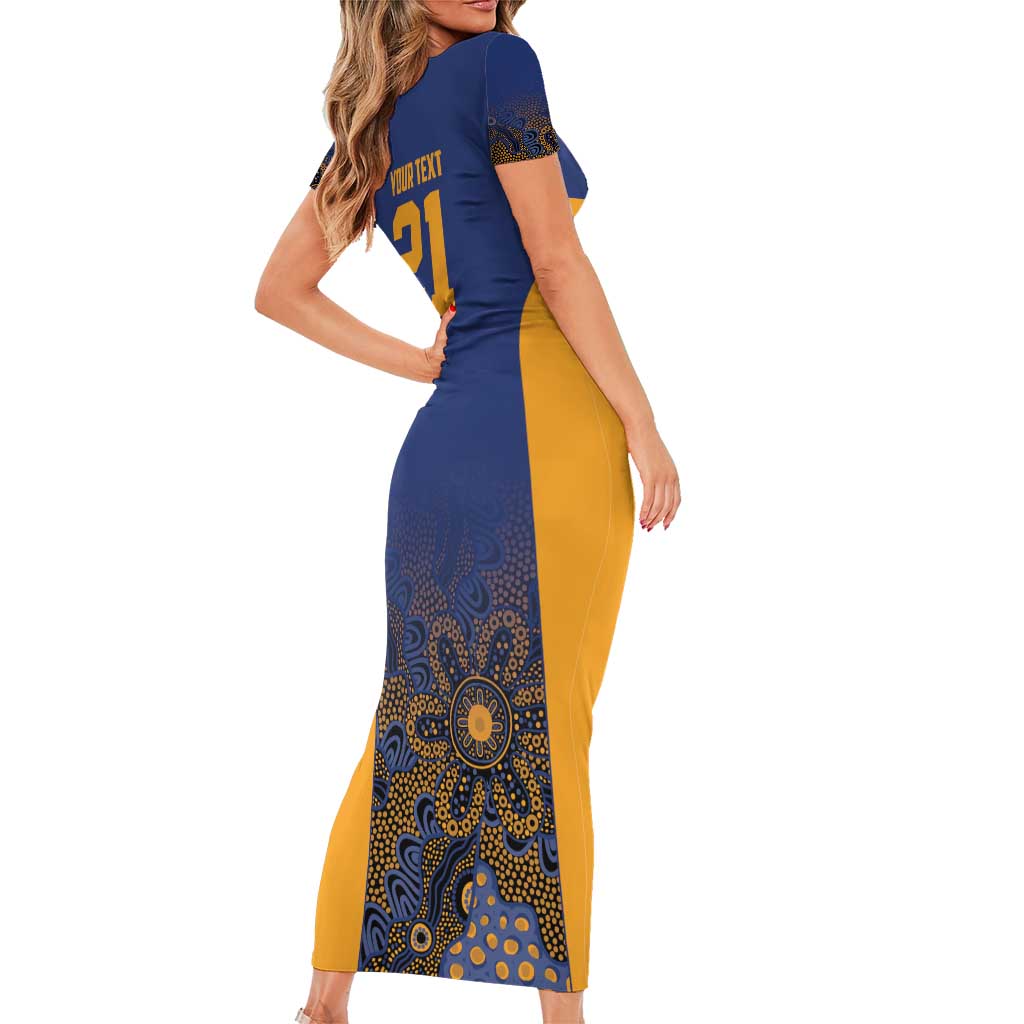 Basketball Custom Brisbane Short Sleeve Bodycon Dress Simple Australian Dot Art - Aussie Hoodie