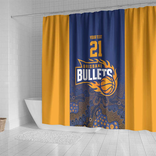 Basketball Custom Brisbane Shower Curtain Simple Australian Dot Art - Aussie Hoodie