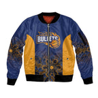 Basketball Custom Brisbane Sleeve Zip Bomber Jacket Simple Australian Dot Art - Aussie Hoodie