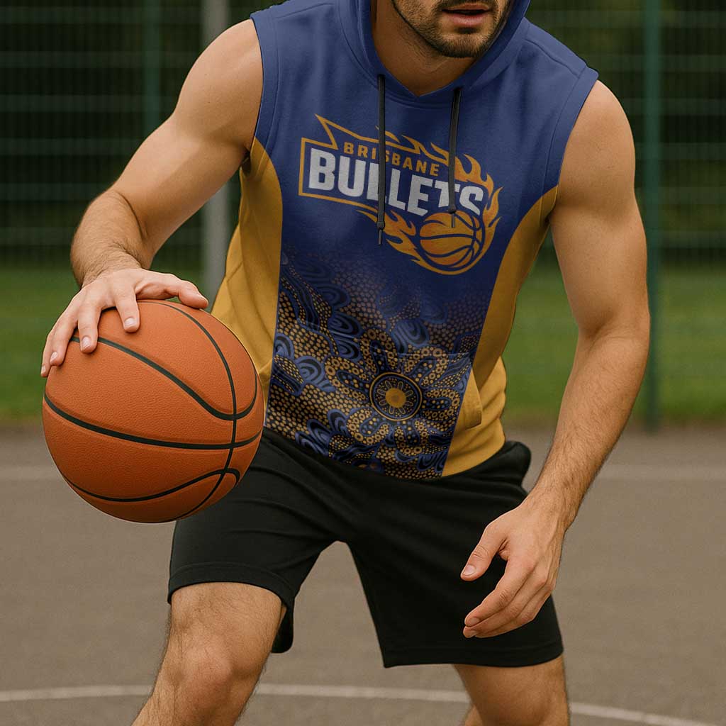 Basketball Custom Brisbane Sleeveless Hoodie Simple Australian Dot Art - Aussie Hoodie