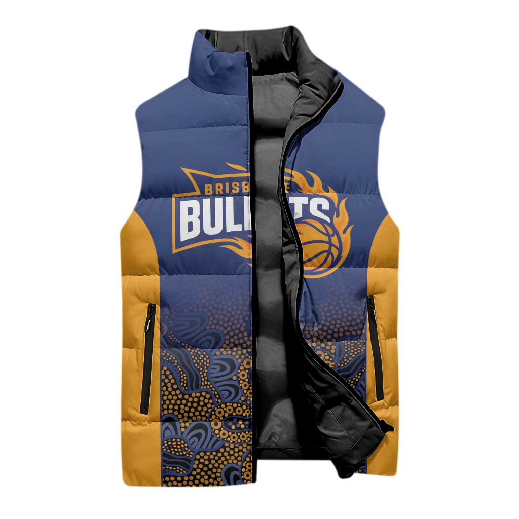 Basketball Custom Brisbane Sleeveless Puffer Jacket Simple Australian Dot Art - Aussie Hoodie