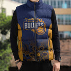 Basketball Custom Brisbane Sleeveless Puffer Jacket Simple Australian Dot Art - Aussie Hoodie