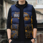 Basketball Custom Brisbane Sleeveless Puffer Jacket Simple Australian Dot Art - Aussie Hoodie