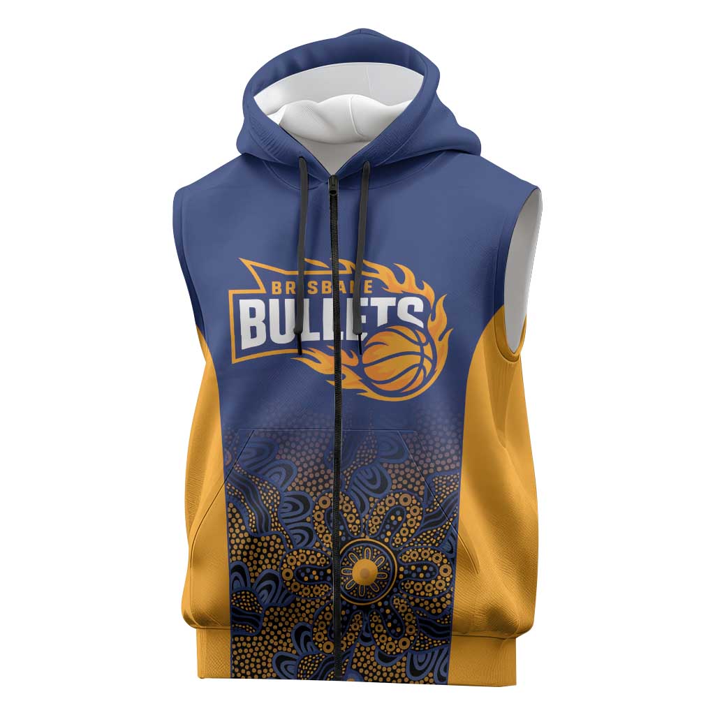 Basketball Custom Brisbane Sleeveless Zip Hoodie Simple Australian Dot Art LT9