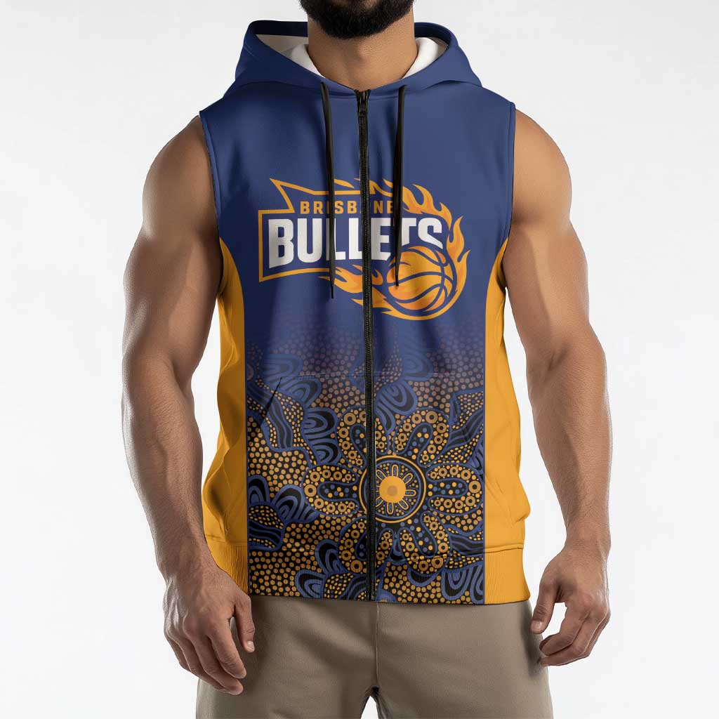 Basketball Custom Brisbane Sleeveless Zip Hoodie Simple Australian Dot Art LT9