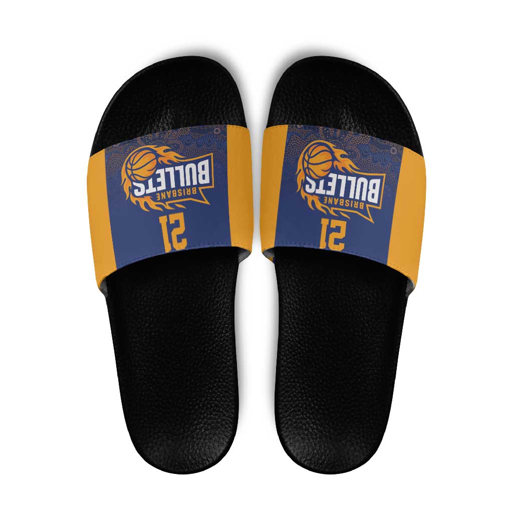 Basketball Custom Brisbane Slide Sandals Simple Australian Dot Art - Aussie Hoodie