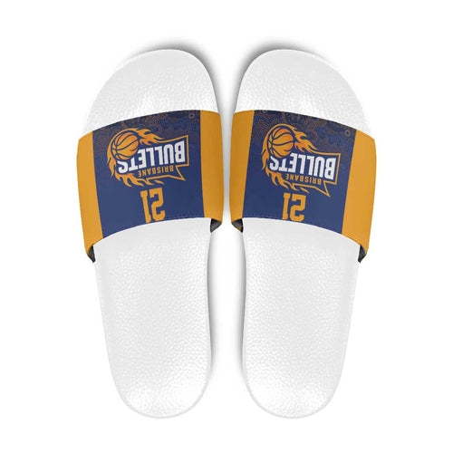 Basketball Custom Brisbane Slide Sandals Simple Australian Dot Art - Aussie Hoodie