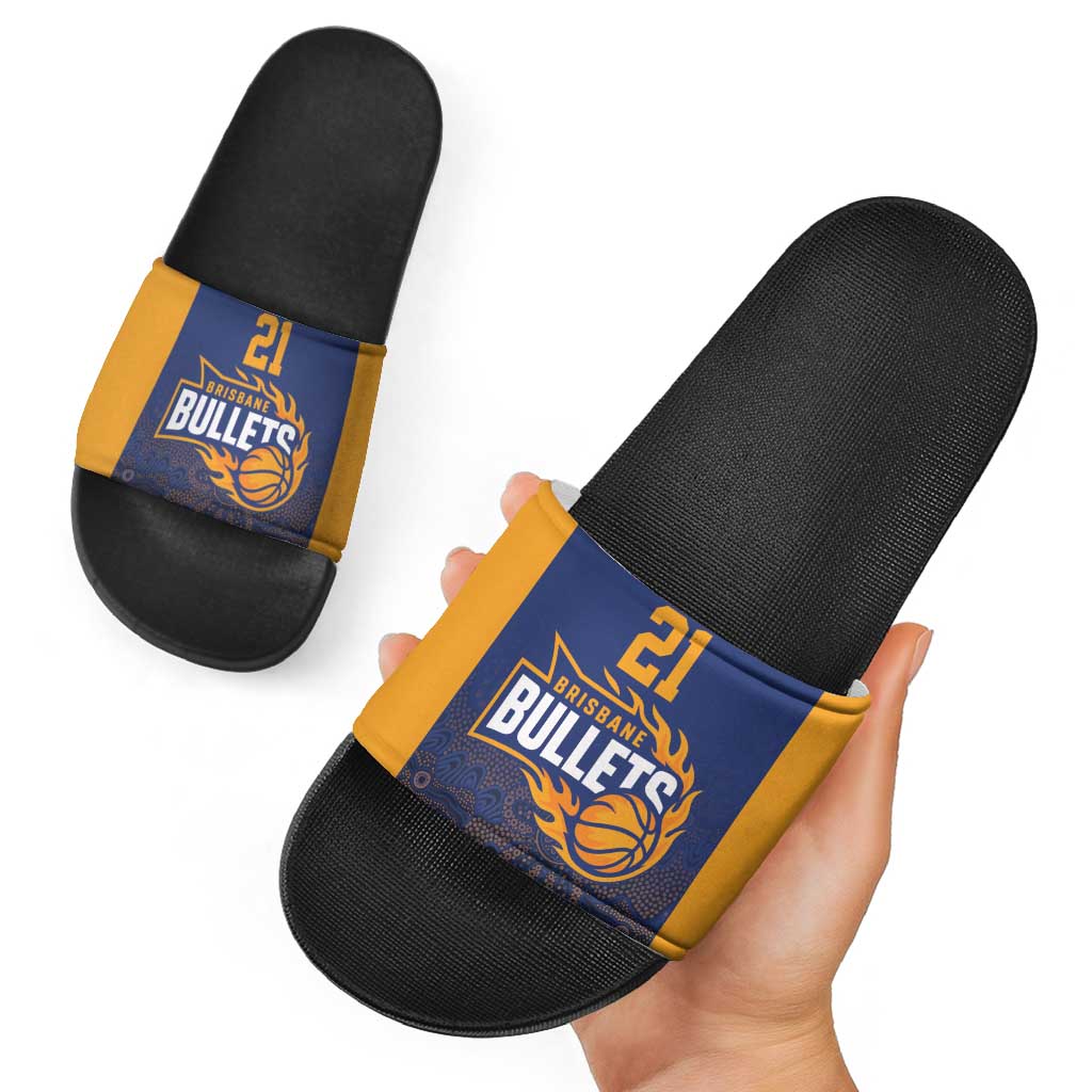 Basketball Custom Brisbane Slide Sandals Simple Australian Dot Art - Aussie Hoodie