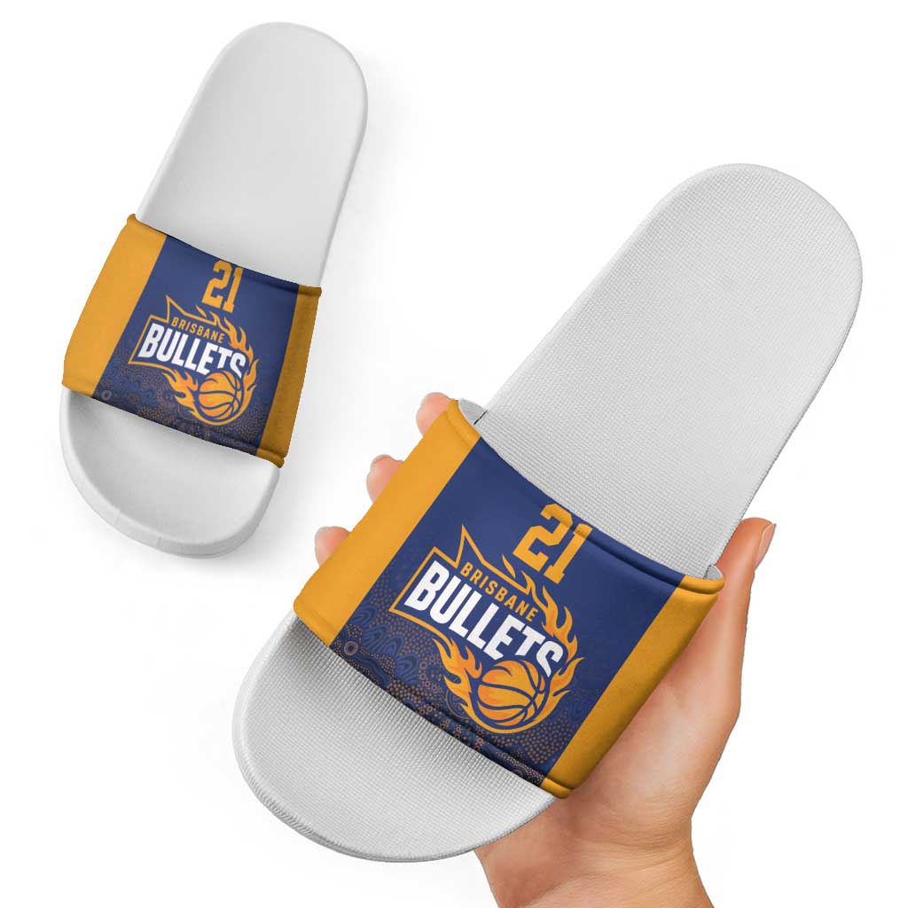 Basketball Custom Brisbane Slide Sandals Simple Australian Dot Art - Aussie Hoodie
